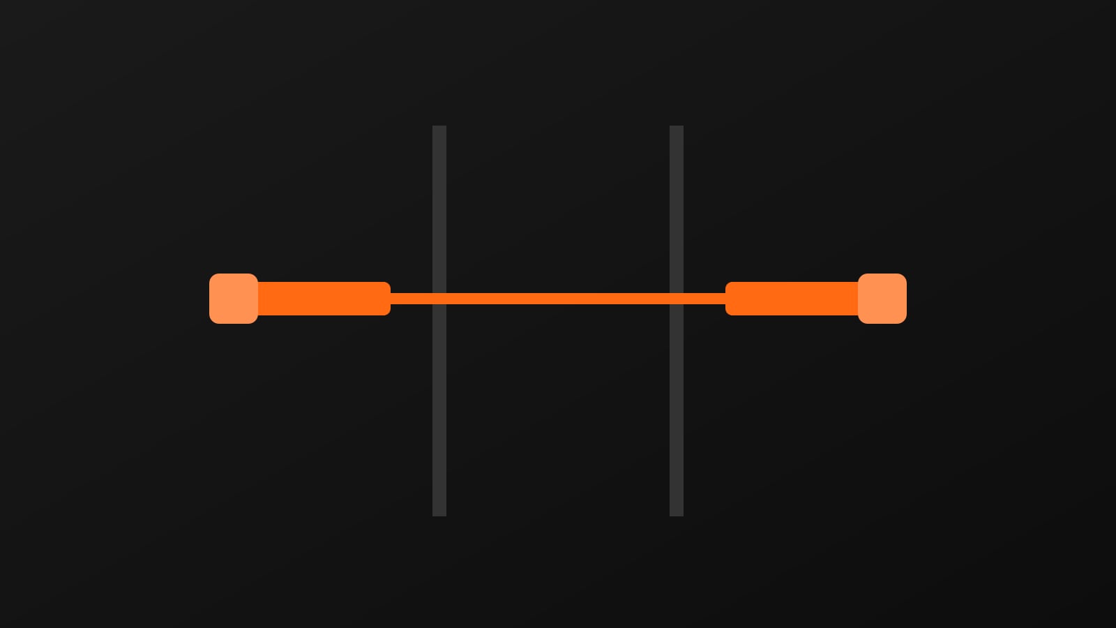 A loaded barbell resting in a squat rack