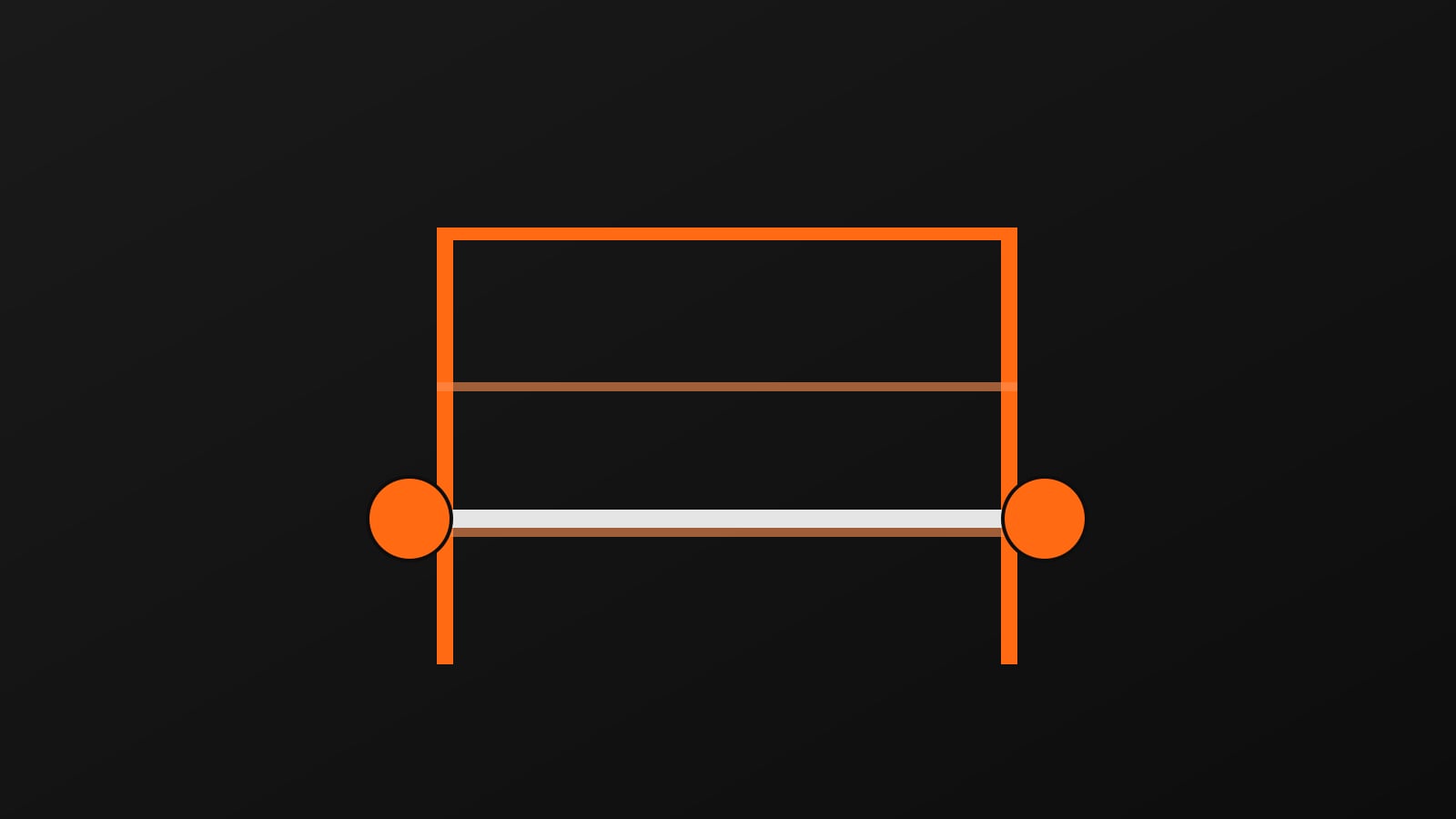 A compact home gym with a power rack, barbell, and rubber flooring